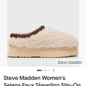 Steve Madden Women's Tan Faux Shearling Mules